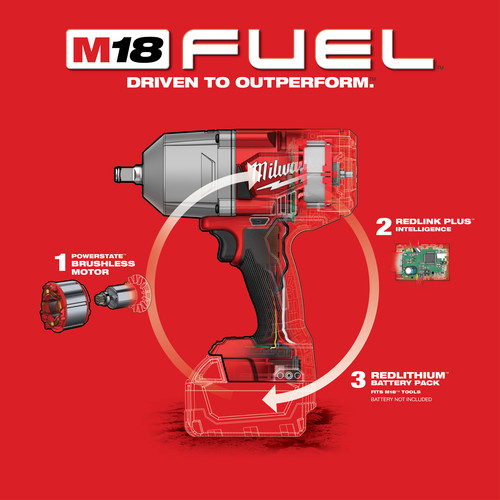 Milwaukee 2767 M18 Fuel High Torque 1 2 In Impact Wrench With Friction Ring Tool Only Tyler Tool